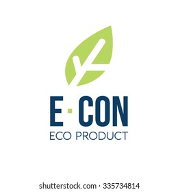 Logo leaves eco vector