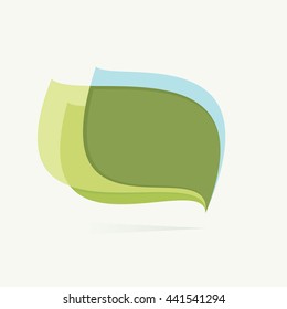 Logo with leaves or flags. Colorful vector design for banner, presentation, web page, app icon, card, labels or posters.