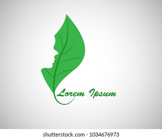 logo leaves with human face