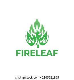 das Logo der Blätter oder Pflanzen, aus denen das Feuer besteht