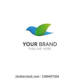 logo leaves and symbol animal