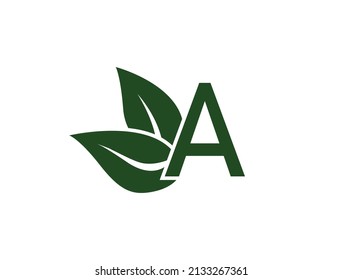 a logo with leaves vector illustration 