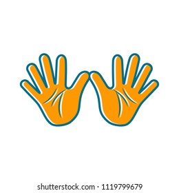 Logo of the left and right palm with five or ten finger, hand logo vector ready for use
