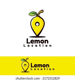 logo lemon location art illustration