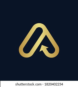 The logo of a letter A