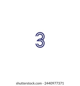logo from letter 3, iconic, modern