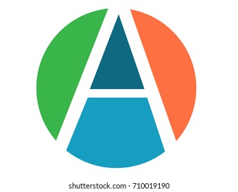 Logo for letter A. Beautiful A logo with four colors. Colorful logo