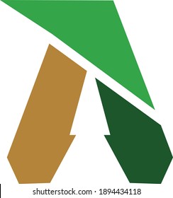logo letter A, with a combination of a pine tree in the middle