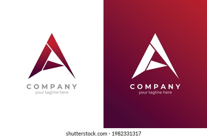 Logo letter A. Forms a mountain. Vector EPS 10 Ready to Use.