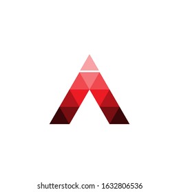 the logo letter A. Modern template. with a red texture on a white background. A logo technology for companies, digital and graphic graphics