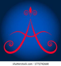 Logo letter A. For persons with name on A. Vector image.