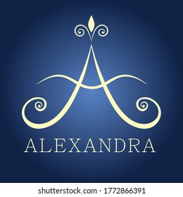 Letra A del logotipo. Para las personas con nombre en A. Imagen vectorial.
