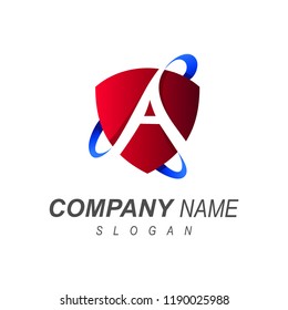 logo letter a, logo shield with initials in it ,shield logo + defense icon