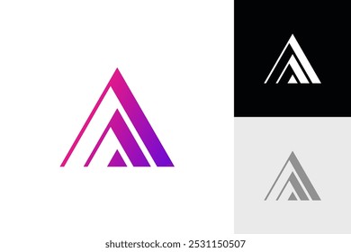 logo, letra a, triángulo, moderno, simple, icono, símbolo