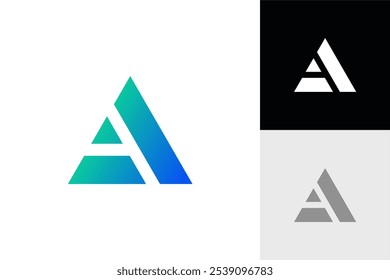 logo, letra a, triángulo, moderno, simple, icono, símbolo