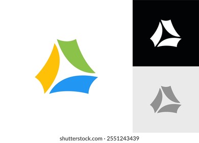 logo, letra a, triángulo, moderno, simple, icono, símbolo