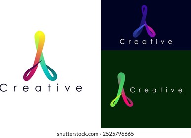 Ein Logo, ein Brieflogo, eine Sammlung abstrakter Logos mit Buchstaben. Geometrische abstrakte Logos. Symboldesign