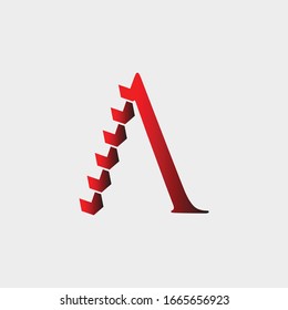 logo letter a with abstract shape vector design