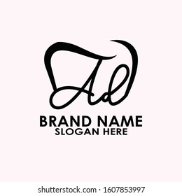 logo letter ad with dental vector design