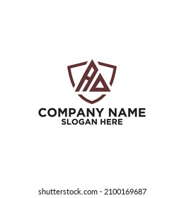 logo letter AD, with a triangle design. abstract logo. modern template