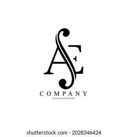 logo letter AE and F-holes. violinist logo initials AE. letter AE logo violin character. letter AE with violin hole