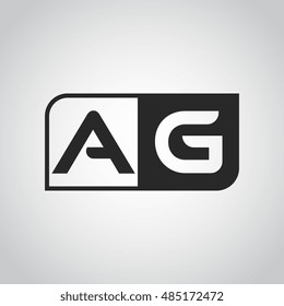 Logo letter AG with two different sides. Negative or black and white vector template design