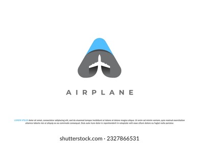 logo letter a airplane modern abstract triangle