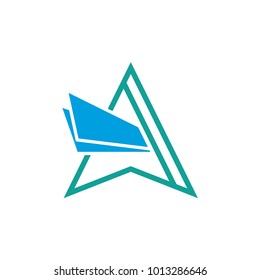 Logo A Letter Airplane Wing