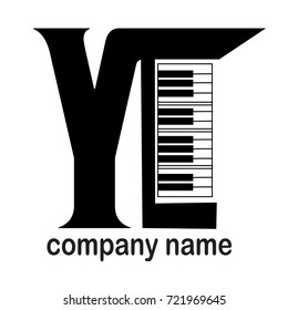 logo letter alphabet Y and piano