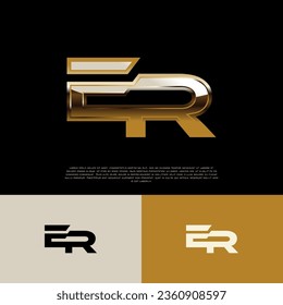 Logo Letter Alphabetic Initial ER Black Gold