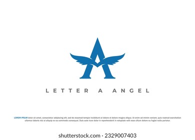 letra de logotipo de un ala angel abstracta moderna