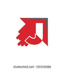 logo with letter and arrow concept