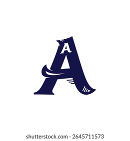 Logo pour la lettre A avec une ambiance bizarre 