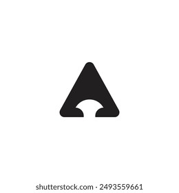 Logo letter A axe black design with blank background