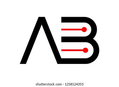 logo letter a and b