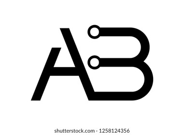 logo letter a and b