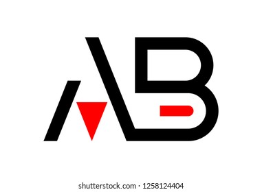 logo letter a and b