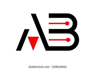 logo letter a and b