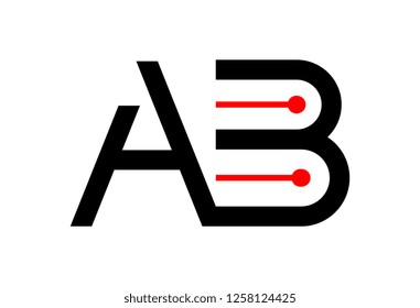 logo letter a and b