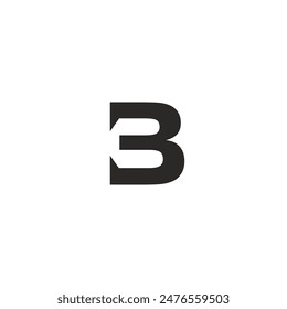 Logo letter B black design with blank background
