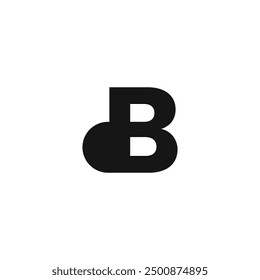 Logo letter B black design with blank background