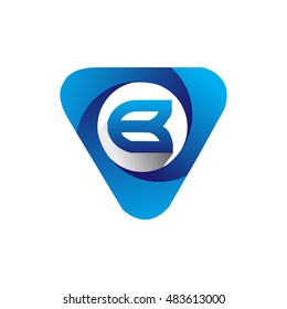 Logo letter B blue colored in the triangle shape, Vector design template elements for your application or company identity.