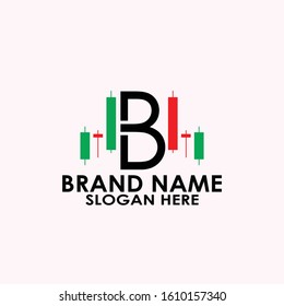 logo letter b candel trading vector design