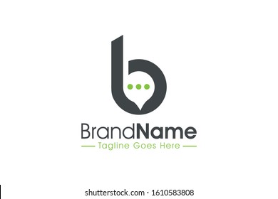 logo letter b chating comunication service for consultation forum or company
