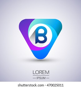 logo letter B colorful icon in the triangle shape, Vector design template elements for your application or company identity.