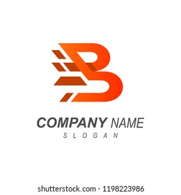 Logo letter b, company initials, company initials that serve fast delivery services