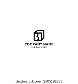 Icono de la caja del cubo de la letra B del logotipo