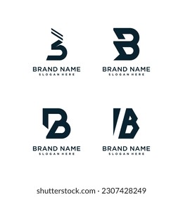 Vector de diseño de letra B con logotipo y concepto de estilo creativo moderno