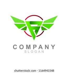 logo letter B with a display inside the circle and there are wings,letter b logo design illustration