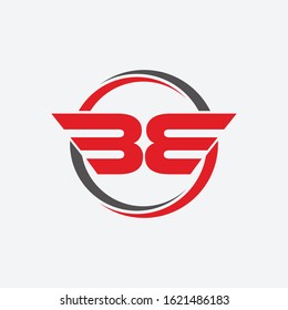 logo letter B E with ring swoosh. The logo can be used for business consulting and financial companies. Technology digital concept. - vector